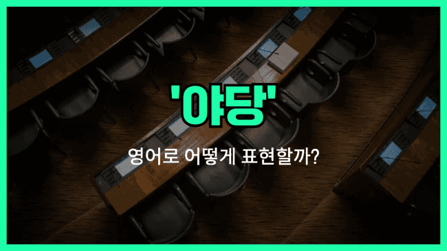 'opposition party' 영어표현