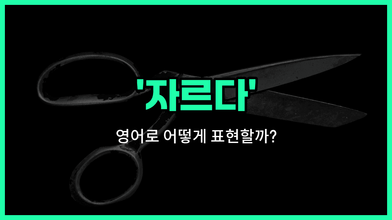 'cut' 영어표현 썸네일