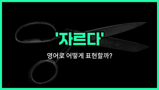 'cut' 영어표현