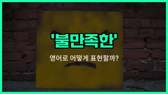 'dissatisfied' 영어표현