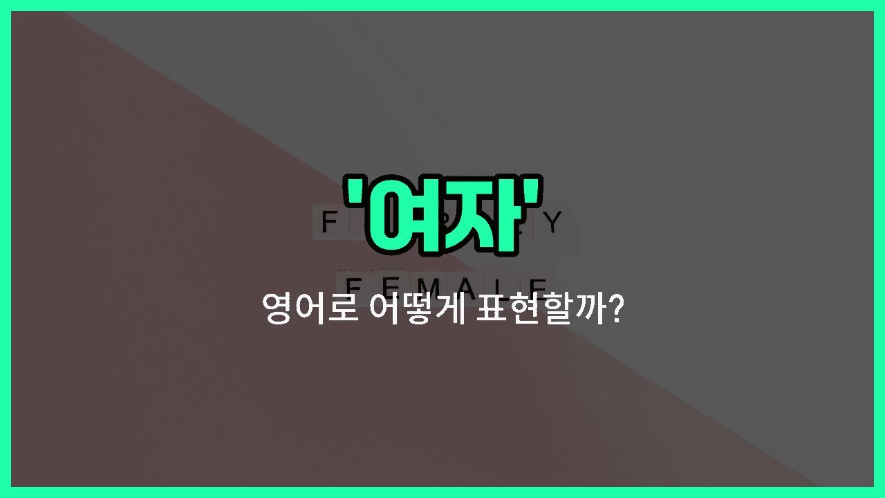 'woman' 영어표현 썸네일
