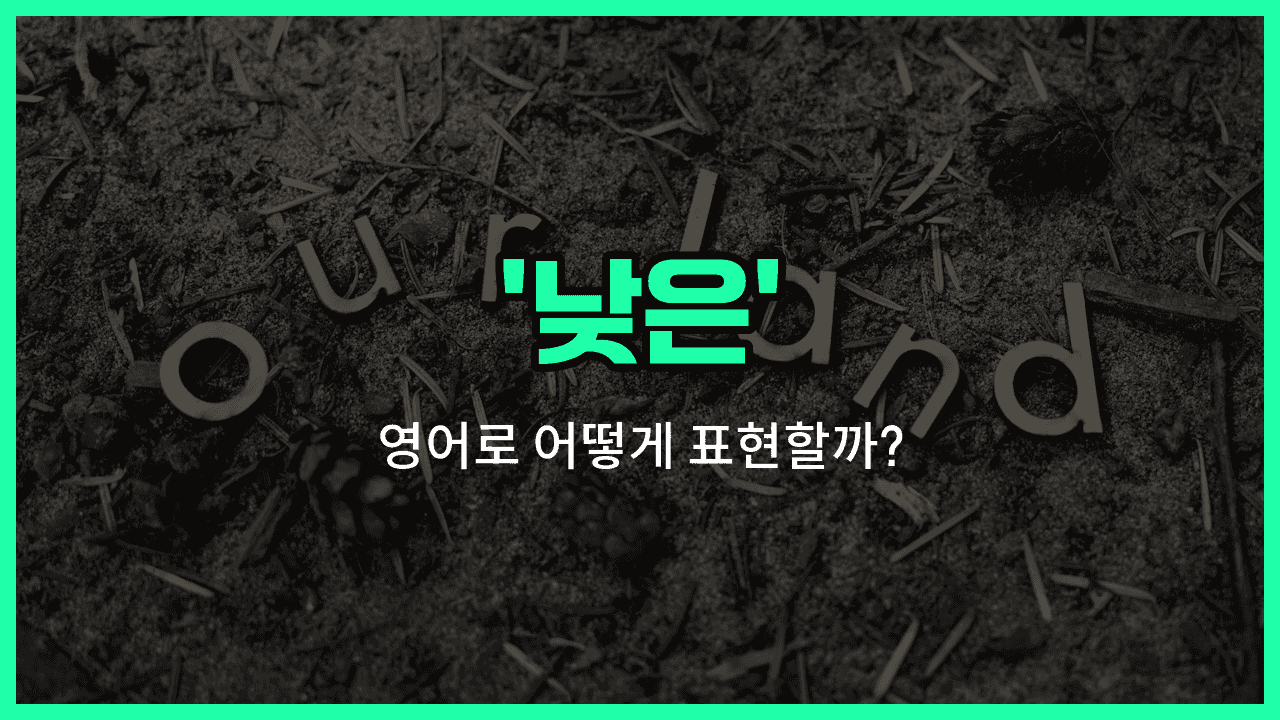 'low' 영어표현 썸네일