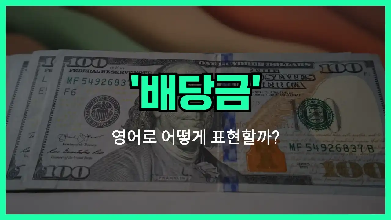 'dividend' 영어표현 썸네일