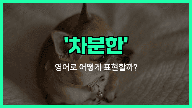 'calm' 영어표현