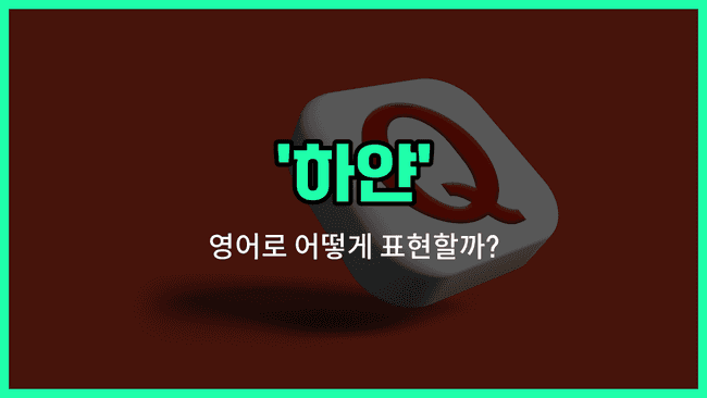'white' 영어표현
