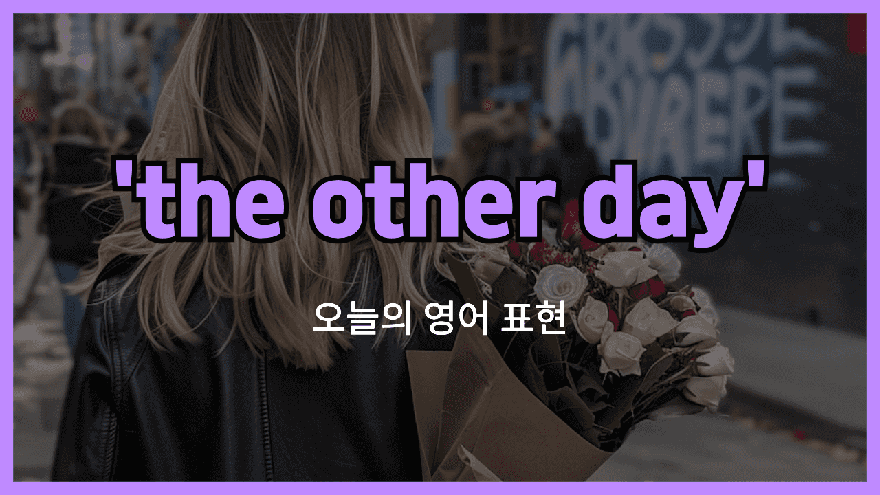 the other day 영어표현"