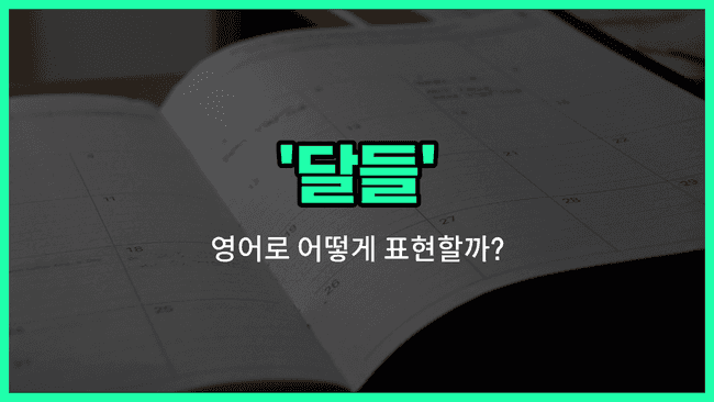 'months' 영어표현
