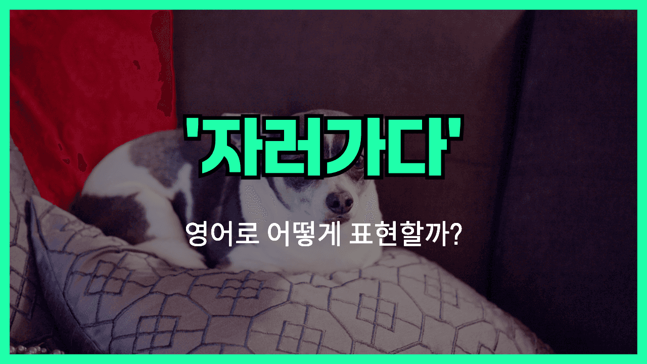 자러 가다 영어표현 썸네일