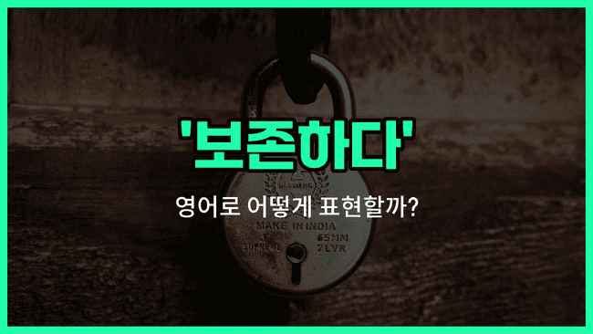 'conserve' 영어표현