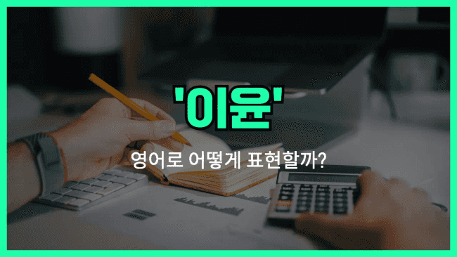 'margin (이윤)' 영어표현