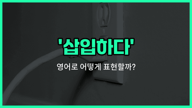 'insert' 영어표현