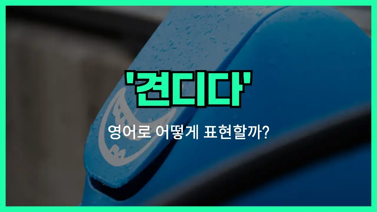 'put up with' 영어표현 썸네일