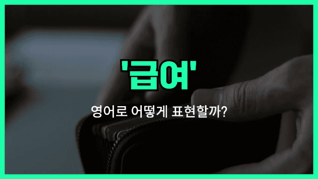 'salary' 영어표현