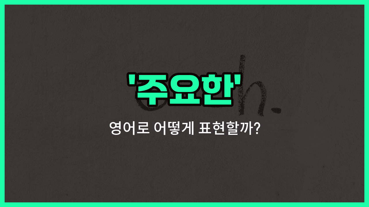 'main' 영어표현 썸네일