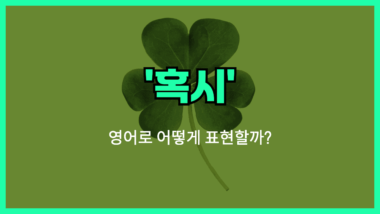 혹시 영어표현