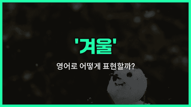 'winter' 영어표현
