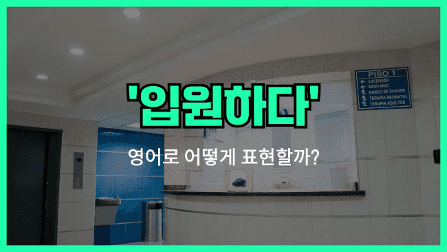 'be admitted to' 영어표현