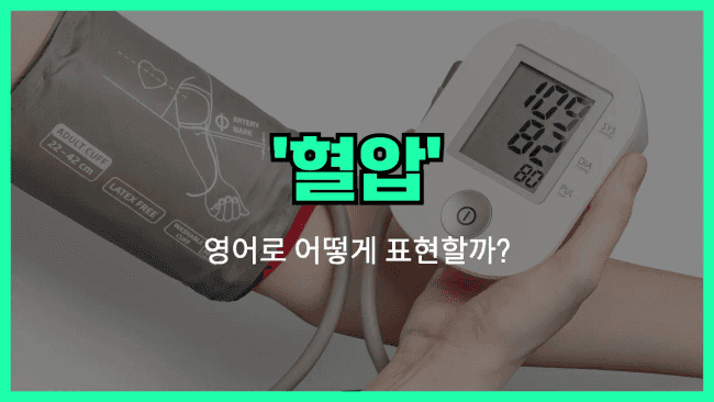 'blood pressure' 영어표현