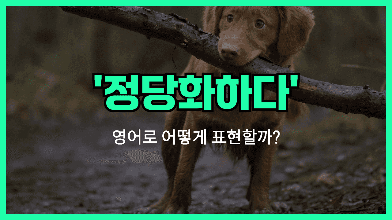 정당화하다 영어표현 썸네일