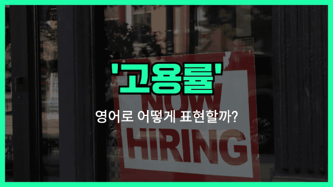 'employment rate' 영어표현