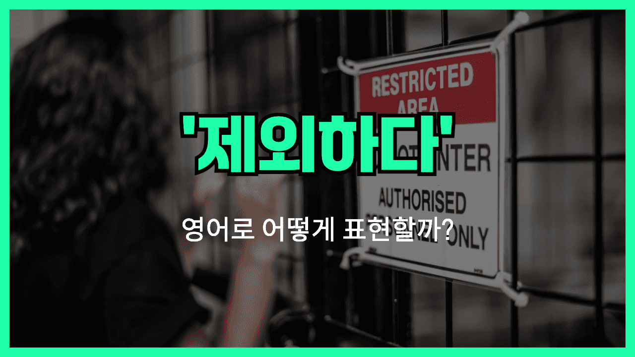 제외하다 영어표현 썸네일