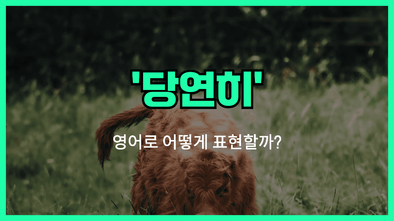 당연히 영어표현